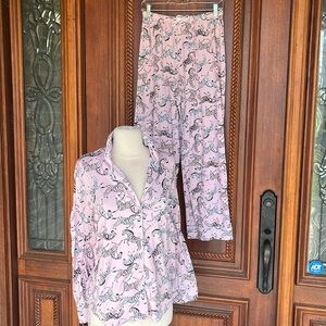DKNY Comfy Pajama Set Pink Zebra Print